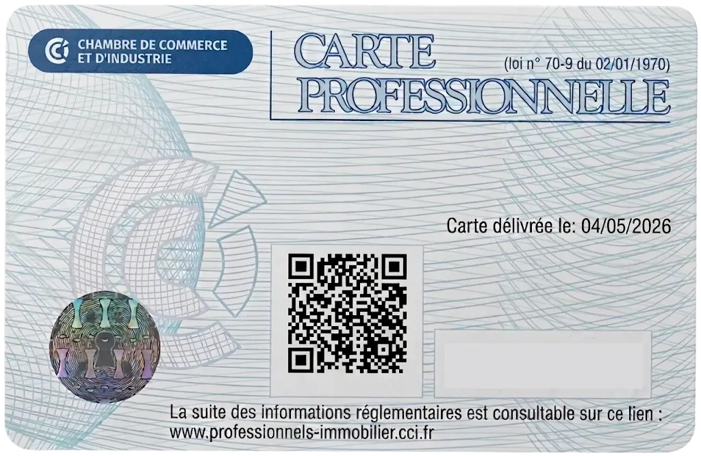 Carte professionnelle d'agent immobilier ALUR42